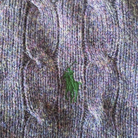 Ralph Lauren M Silk Cable-Knit Sweater in Purple - Picture 4 of 5